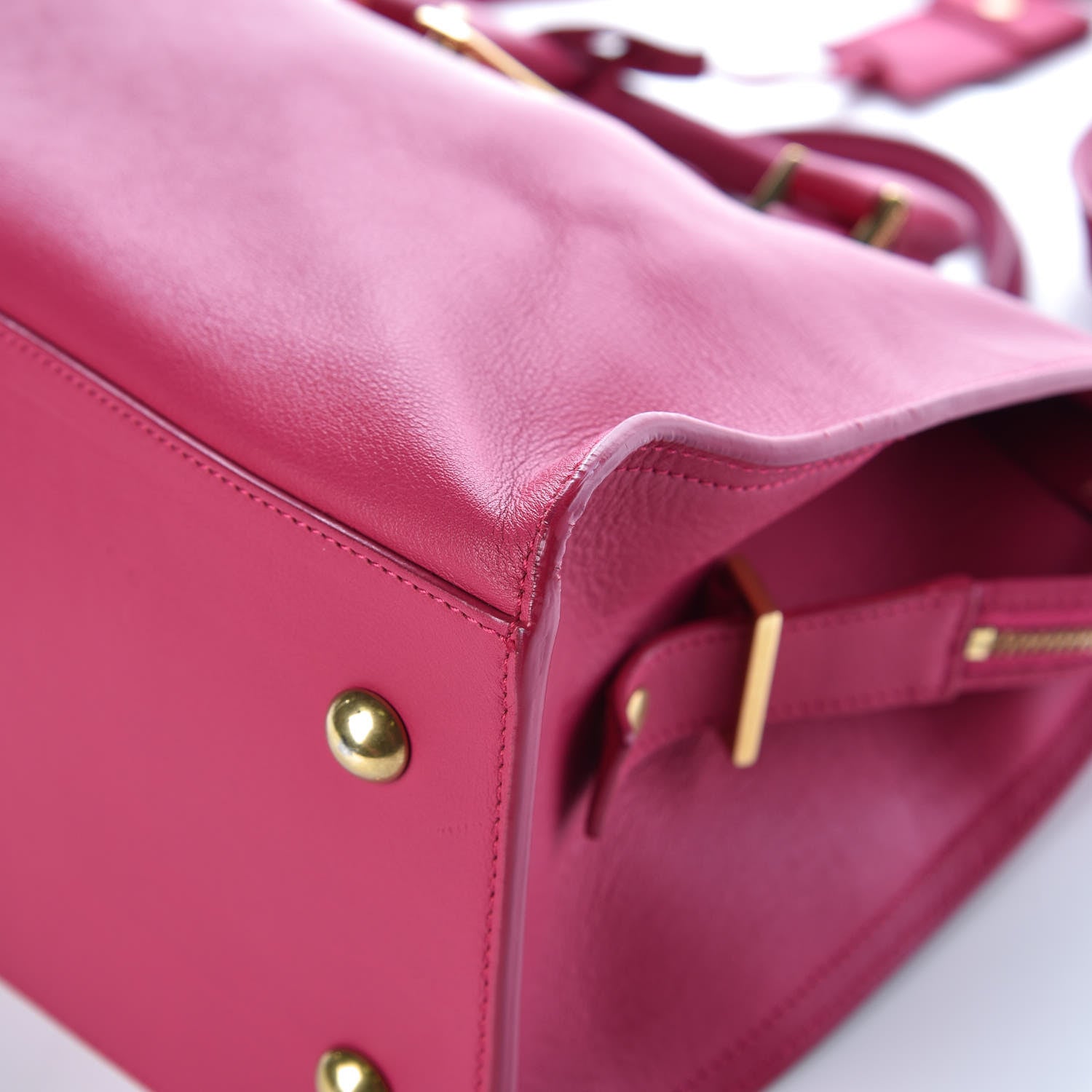 Saint Laurent Calfskin Small Classic Y Cabas Fuchsia 9 of 11