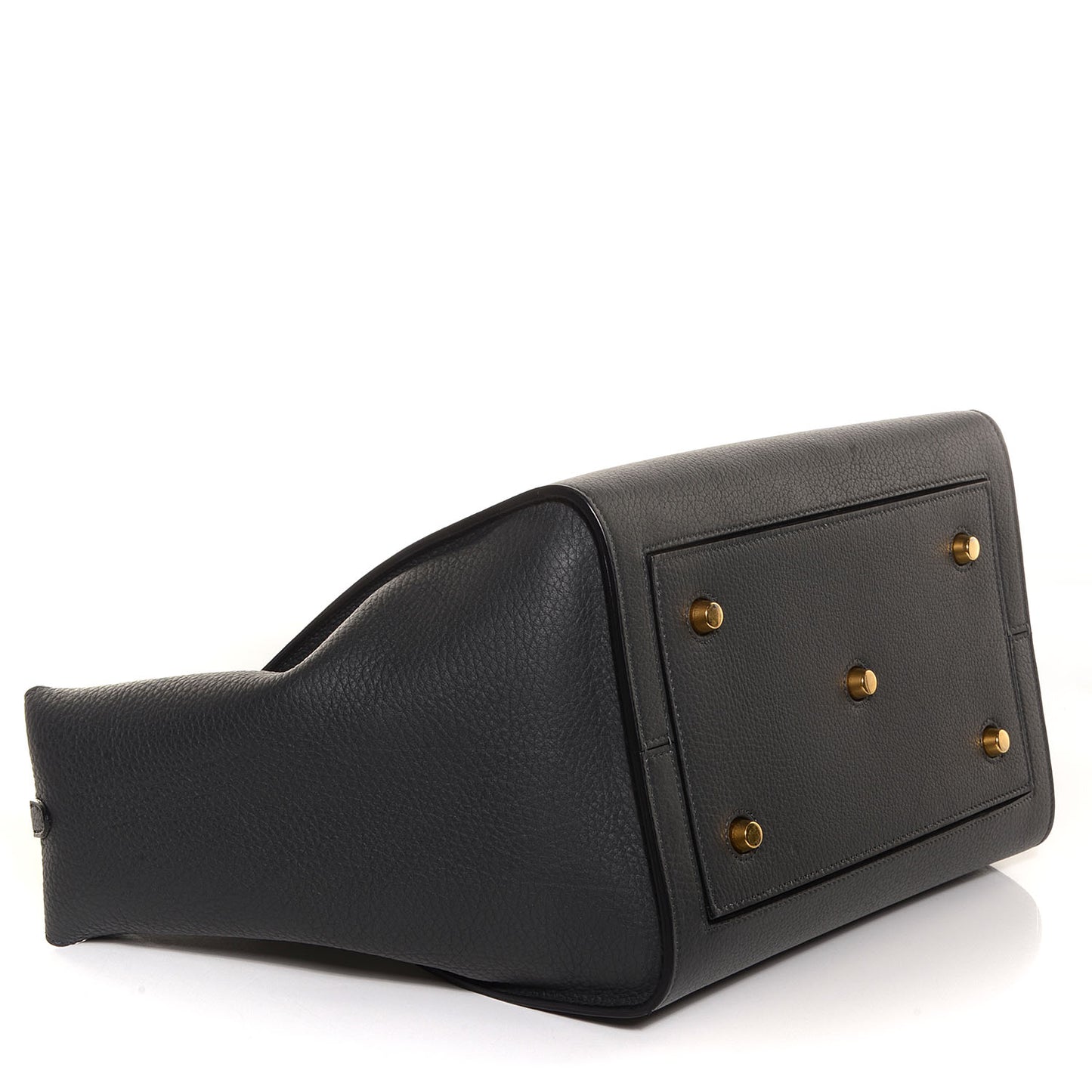 Grained Calfskin Tie Knot Small Tote Anthracite