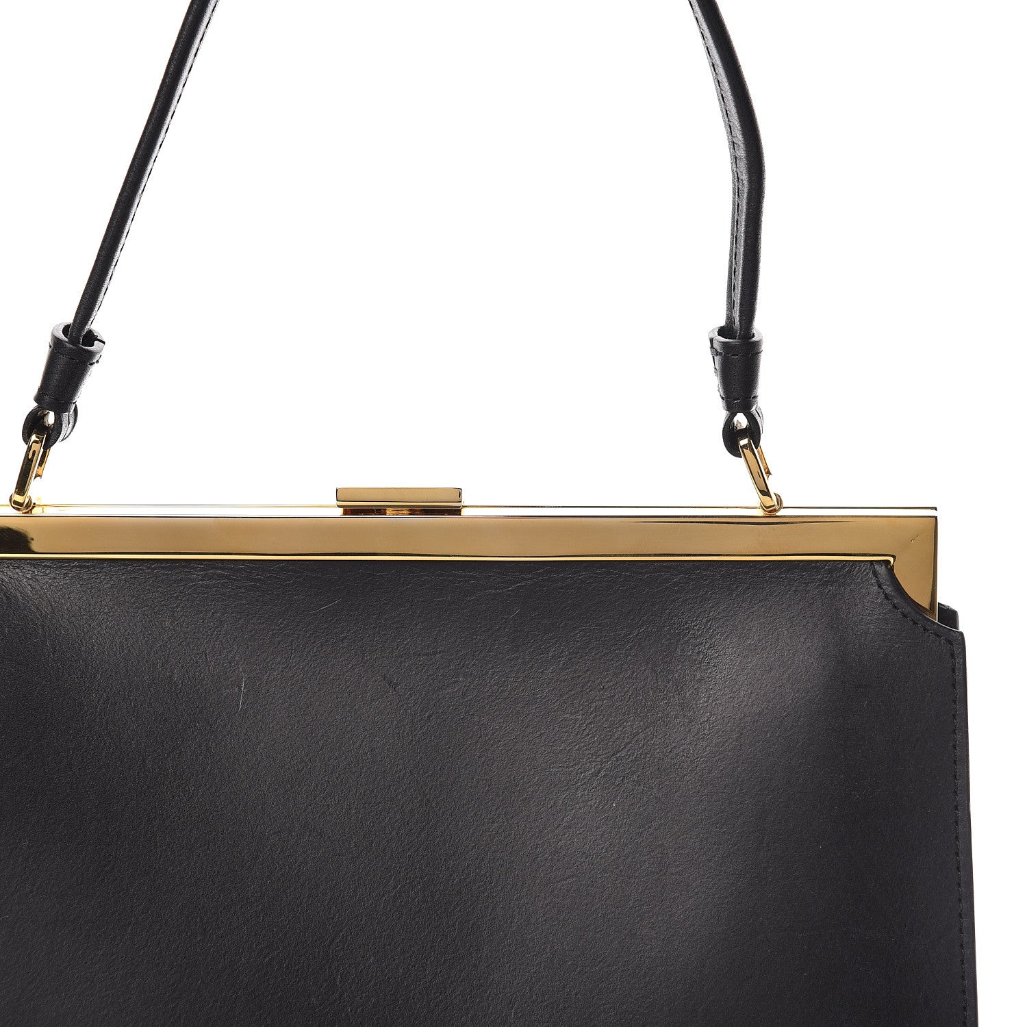 Mansur Gavriel Vegetable Tanned Calfskin Elegant Top Handle Bag Black 9 of 12