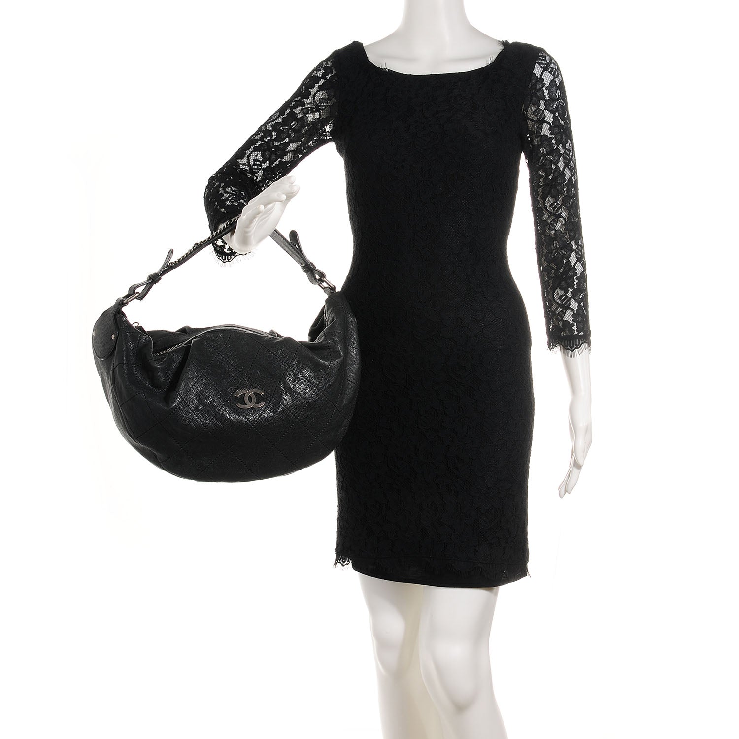 Chanel Caviar Large Outdoor Hobo Black 2 of 7