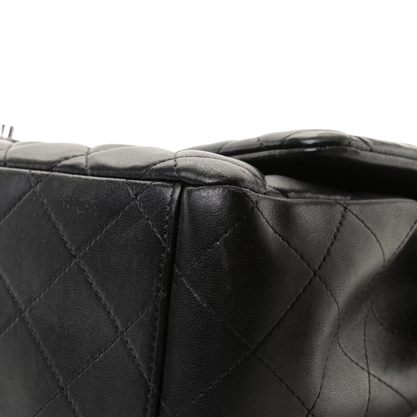 Lambskin Quilted Maxi Single Flap Black