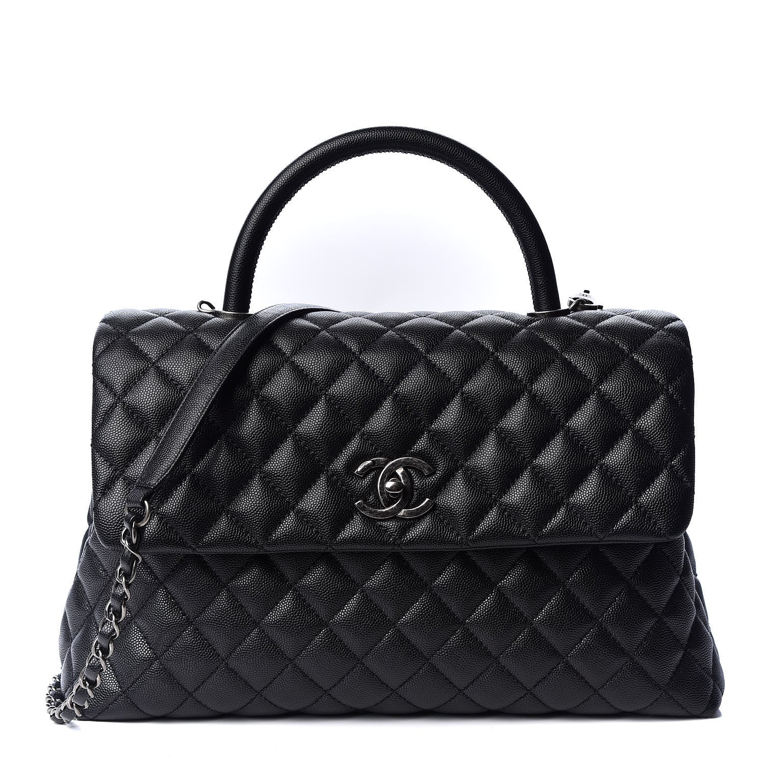 Chanel Caviar Quilted Medium Coco Handle Flap Black 1 of 9