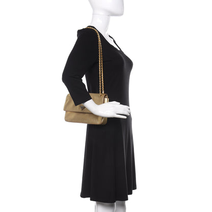 Prada Metallic Saffiano Chain Shoulder Bag Platino 2 of 13