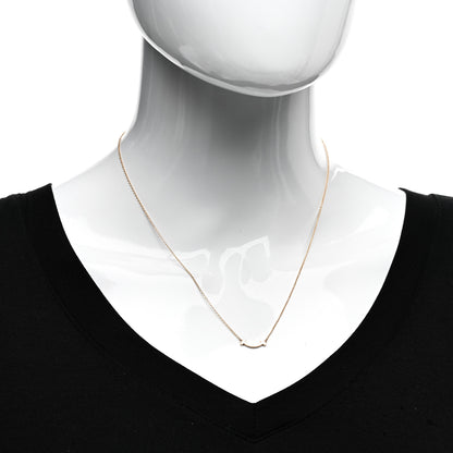 Tiffany 18K Rose Gold Mini T Smile Pendant Necklace 2 of 4