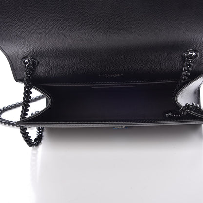 Saint Laurent Grain De Poudre Small Monogram Kate Satchel Black 5 of 7