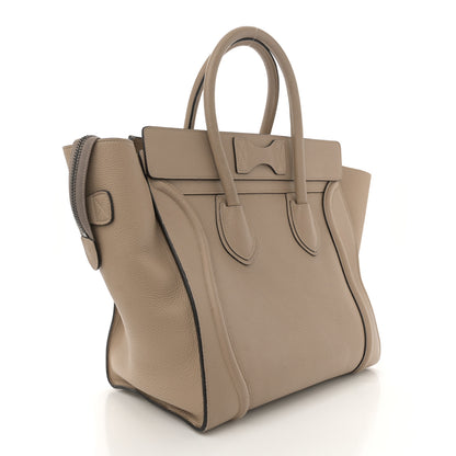 Celine Drummed Calfskin Mini Luggage Dune 2 of 17