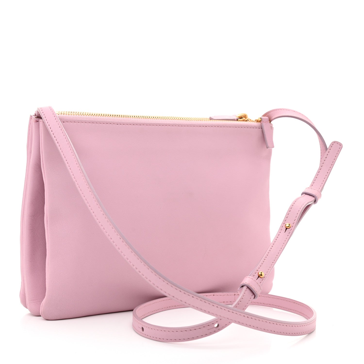 Celine Lambskin Large Trio Crossbody Bag Pink 2 of 9
