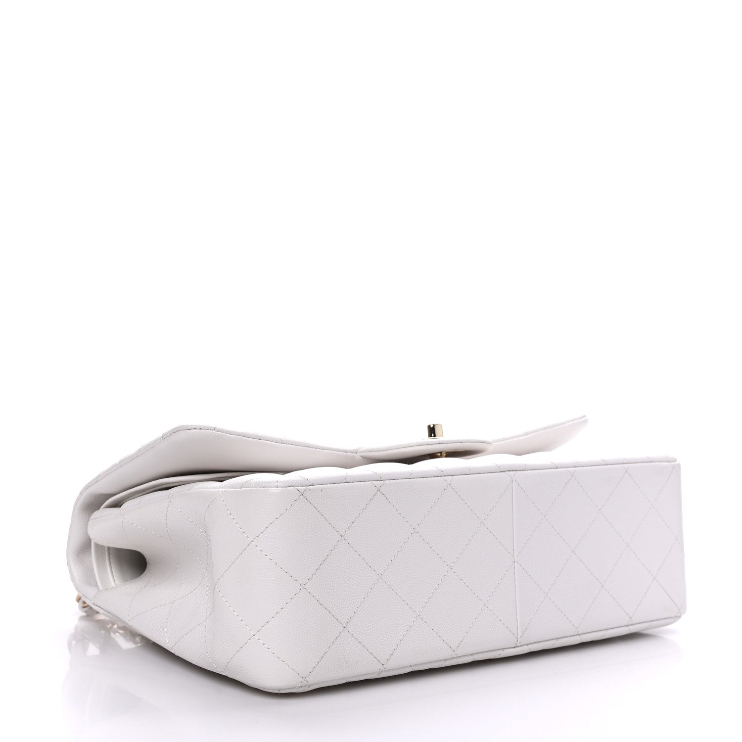 Chanel Caviar Quilted Jumbo Double Flap White 4 of 9
