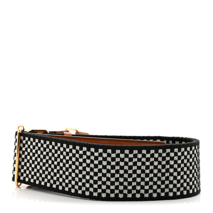 Fendi Ribbon Vitello King Logo Embossed Gingham Woven Adjustable Strap You Panna Black Cuoio 2 of 5