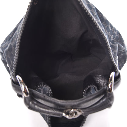 Gucci Monogram Large Horsebit Chain Hobo Black 7 of 13