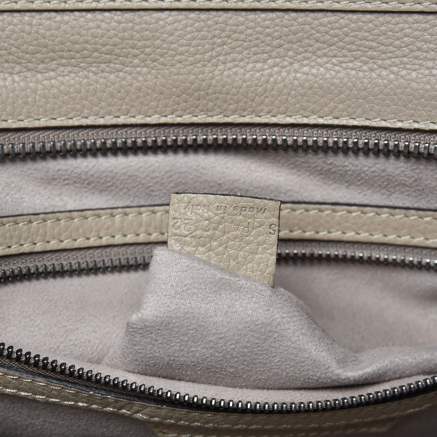 Celine Drummed Calfskin Mini Luggage Dune 7 of 17