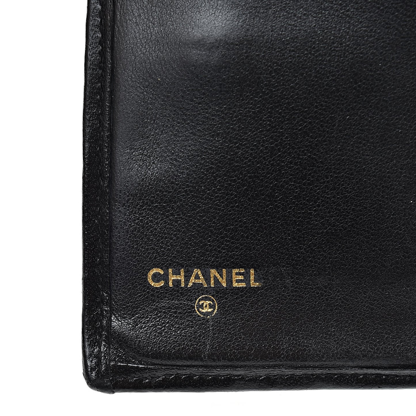 Lambskin Stitched Compact French Wallet Black