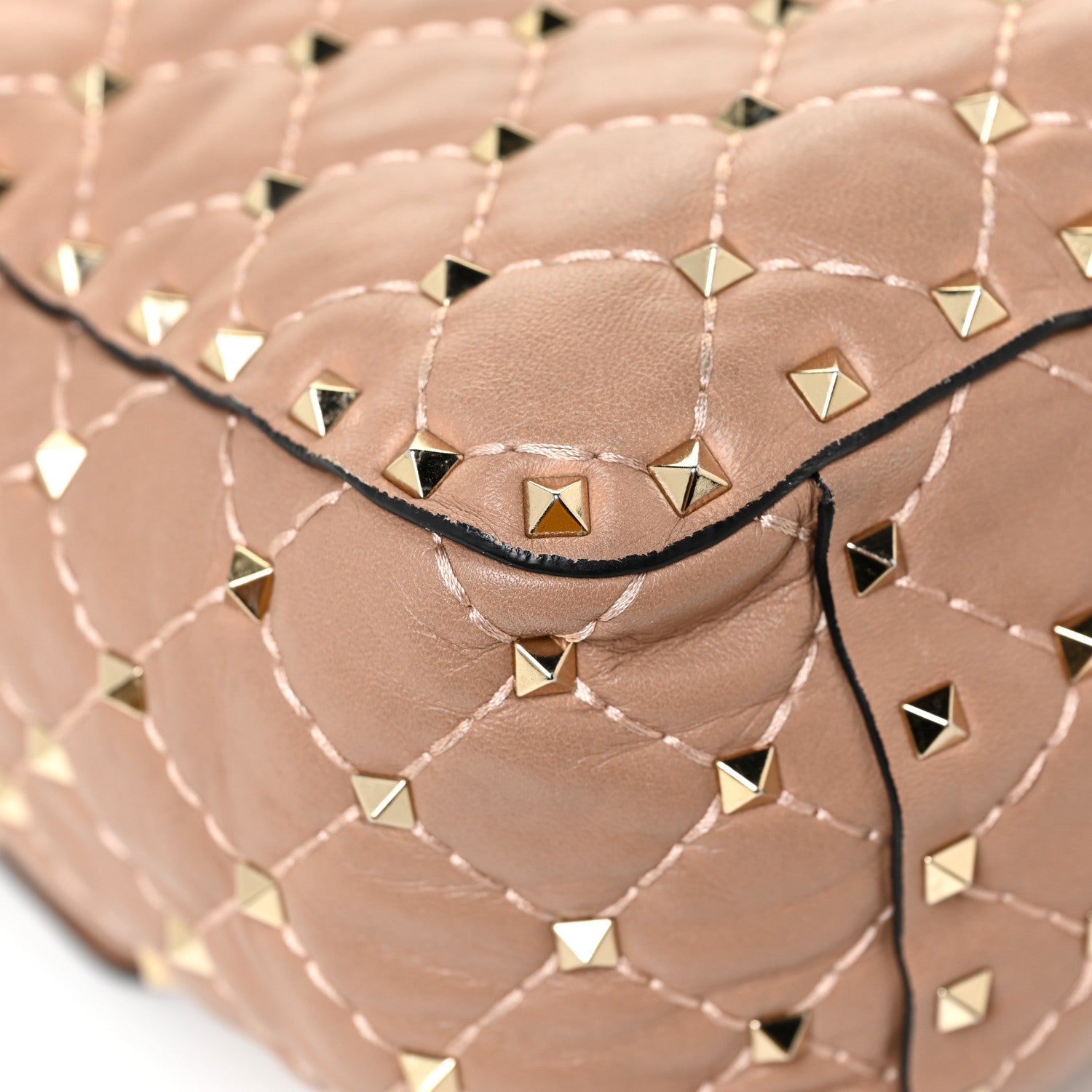 Valentino Garavani Nappa Large Rockstud Spike Shoulder Bag Soft Noisette 16 of 16