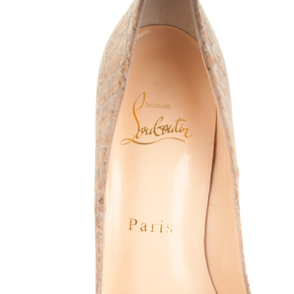 Christian Louboutin Liege Embossed So Kate 120 Pumps 37 Beige 7 of 8