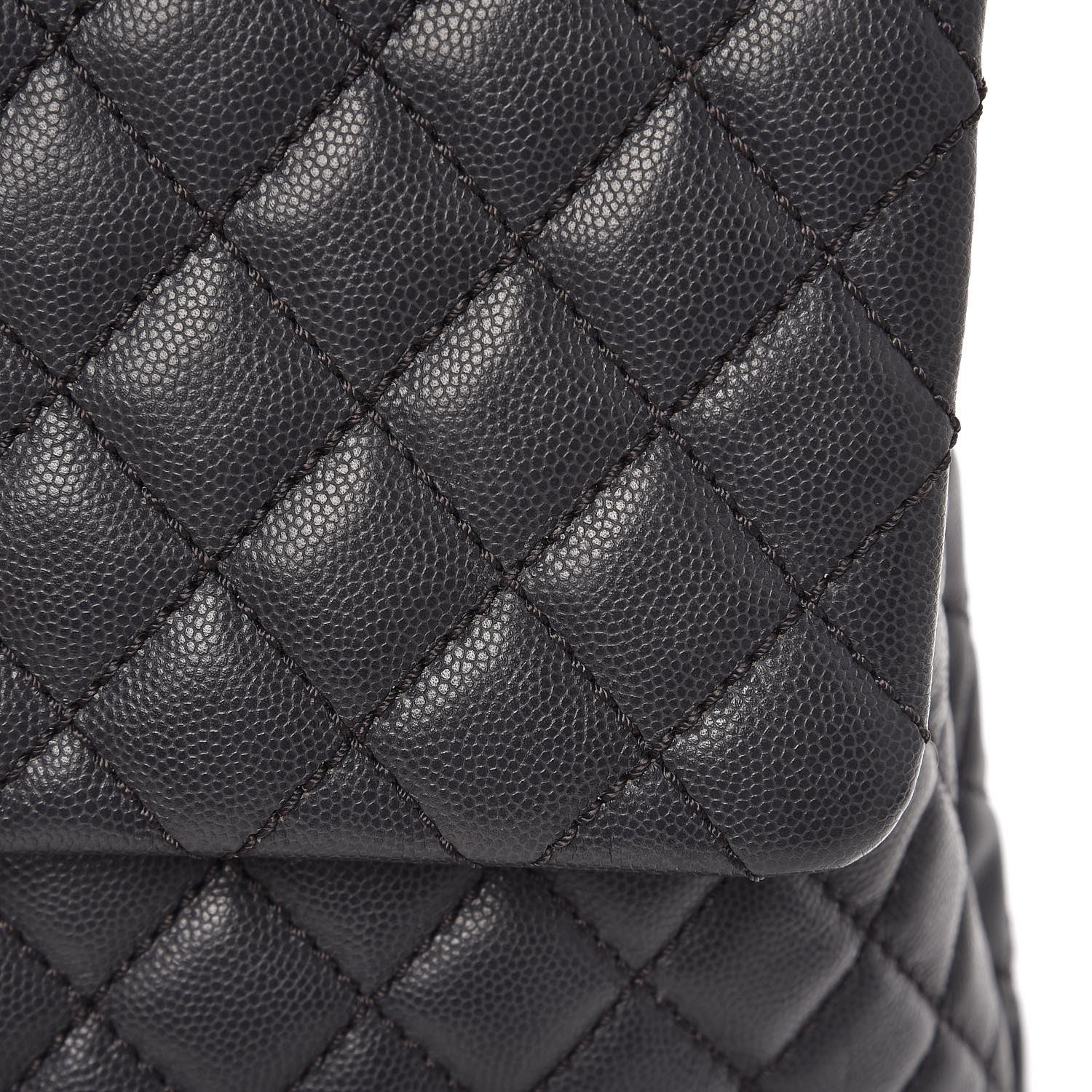 Chanel Caviar Quilted Large Coco Handle Flap Grey 8 of 11