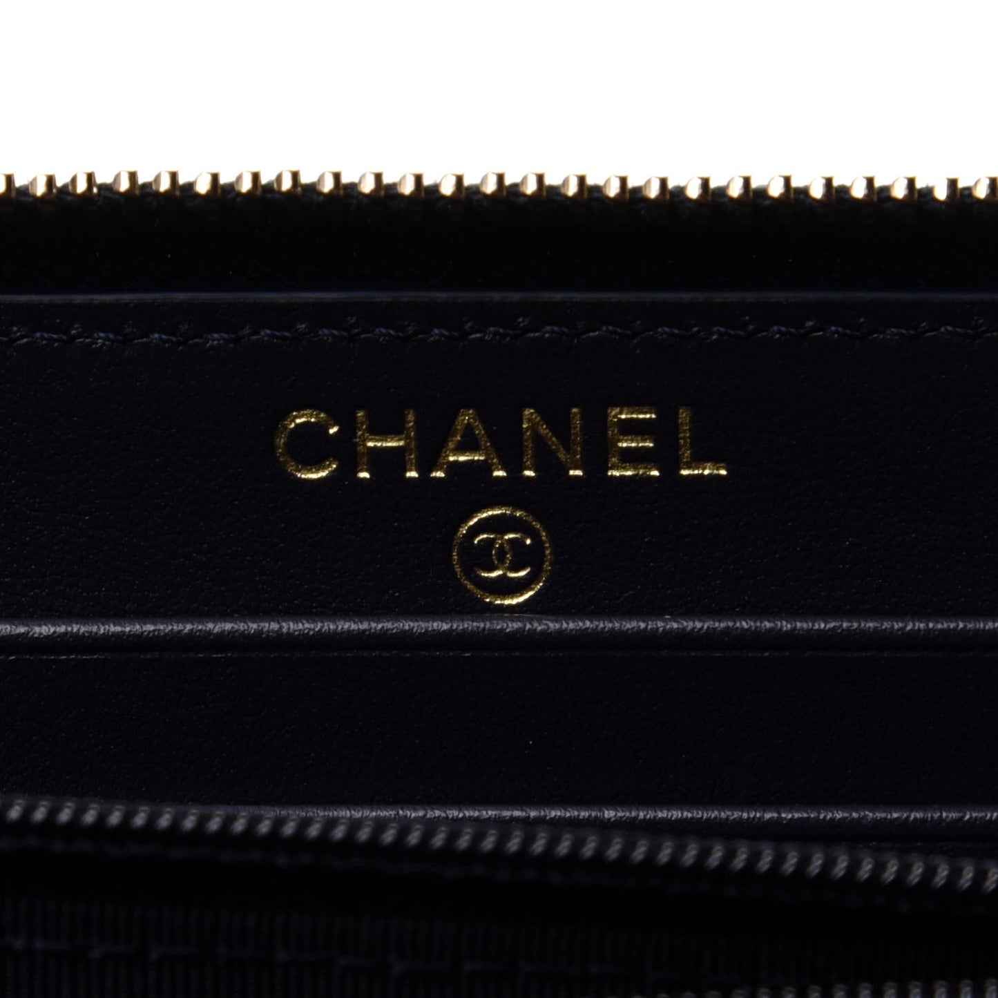 Caviar Quilted Small Zip Around Wallet Navy