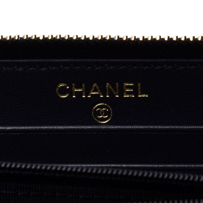 Chanel Caviar Quilted Small Zip Around Wallet Navy 6 of 12