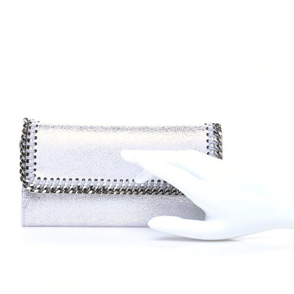 Stella McCartney Metallic Shaggy Deer Falabella Flap Wallet Grey 2 of 6