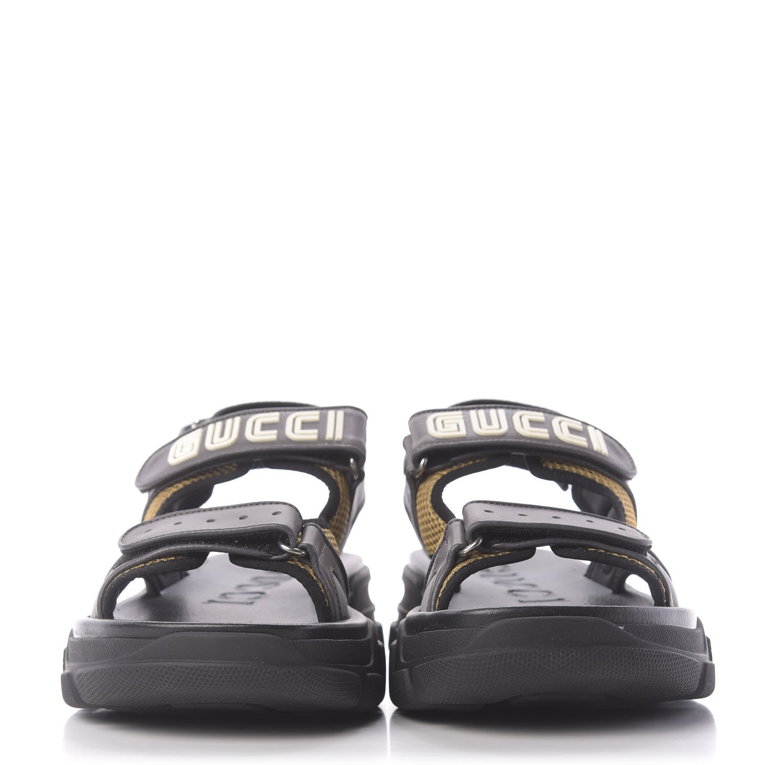 Gucci X SEGA Nappa Mesh Mens Aguru Sandals 12 Loess Black 2 of 10
