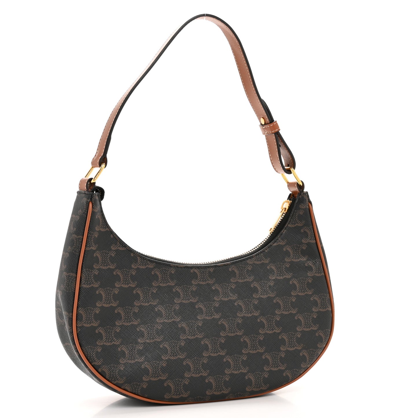 Triomphe Canvas Calfskin Ava Shoulder Bag Tan