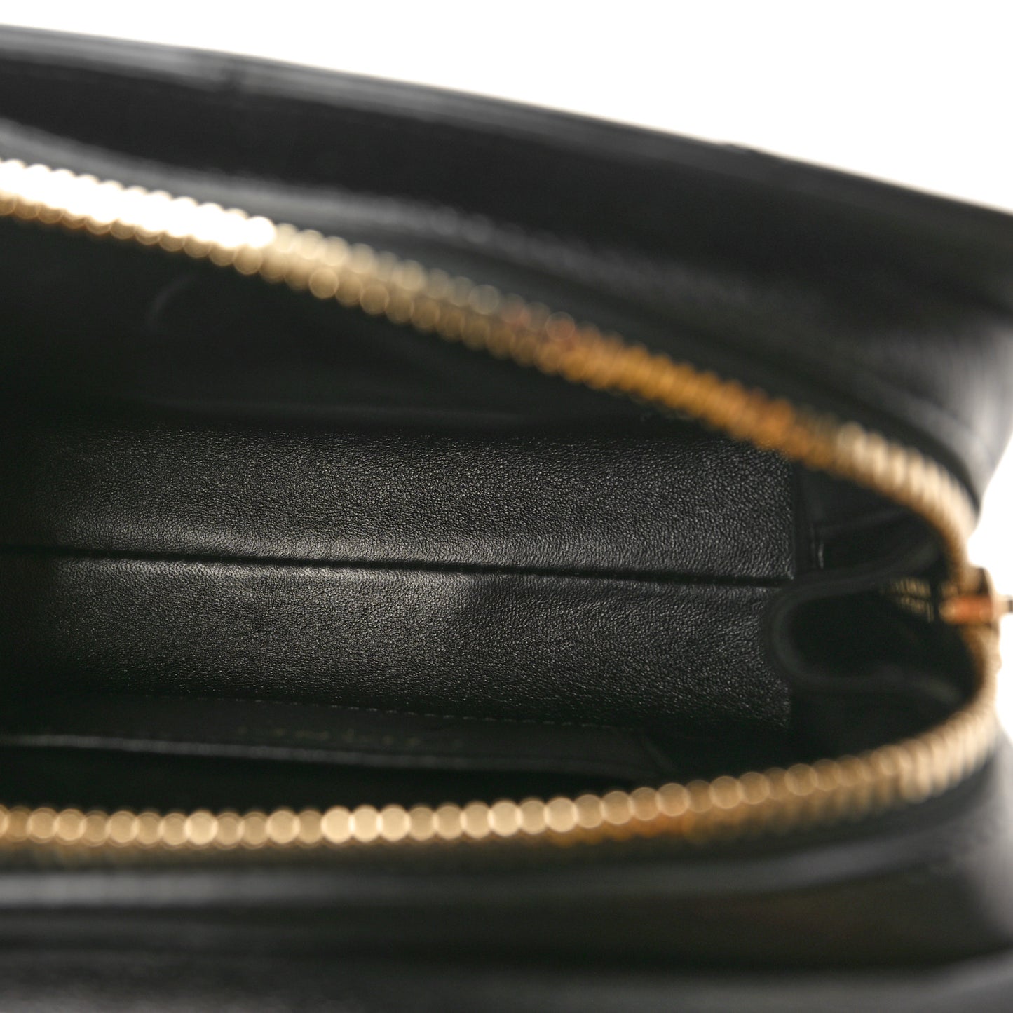 Calfskin Chevron Quilted Small Medal Flap Black