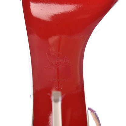 Christian Louboutin Suede Metal PVC Specchio Optisling Strass 100 Sandals 40 Aurore Borea 6 of 8