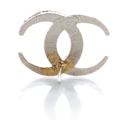 Chanel Crystal CC Moon Earrings Silver 4 of 6