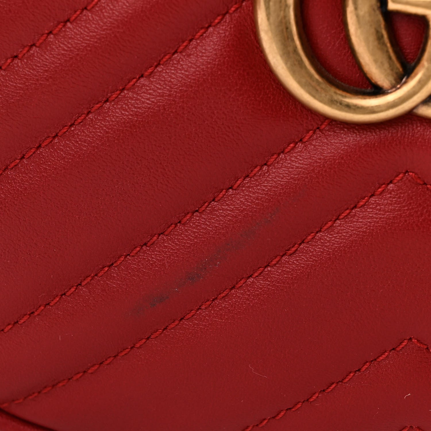 Gucci Calfskin Matelasse GG Marmont Belt Bag 85 34 Hibiscus Red 11 of 11