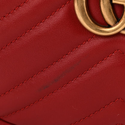 Gucci Calfskin Matelasse GG Marmont Belt Bag 85 34 Hibiscus Red 11 of 11