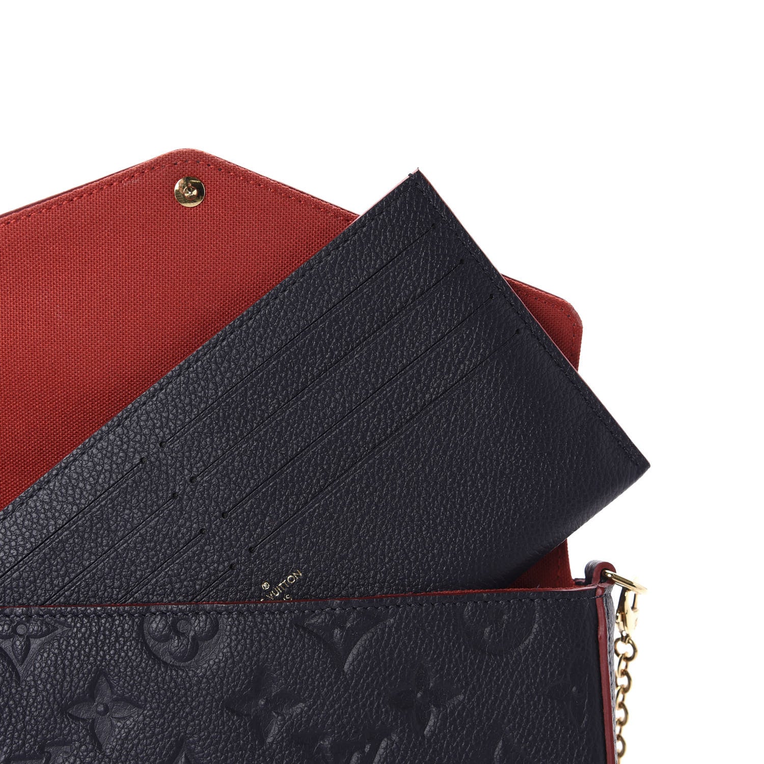 Louis Vuitton Empreinte Pochette Felicie Chain Wallet Marine Rouge 8 of 12