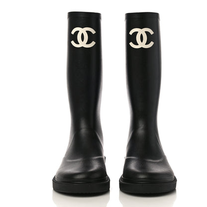 Chanel Caoutchouk CC High Boots 36 Black 2 of 9