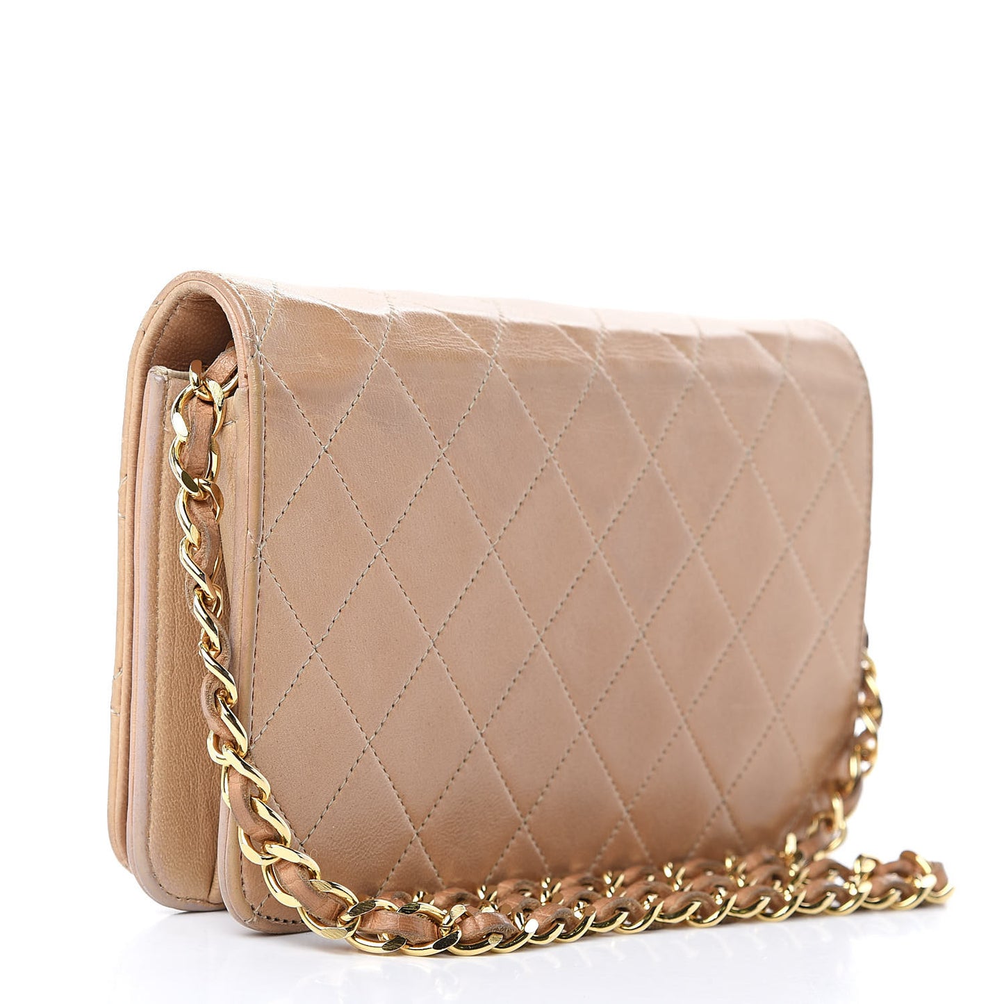 Lambskin Quilted Mini Flap Beige