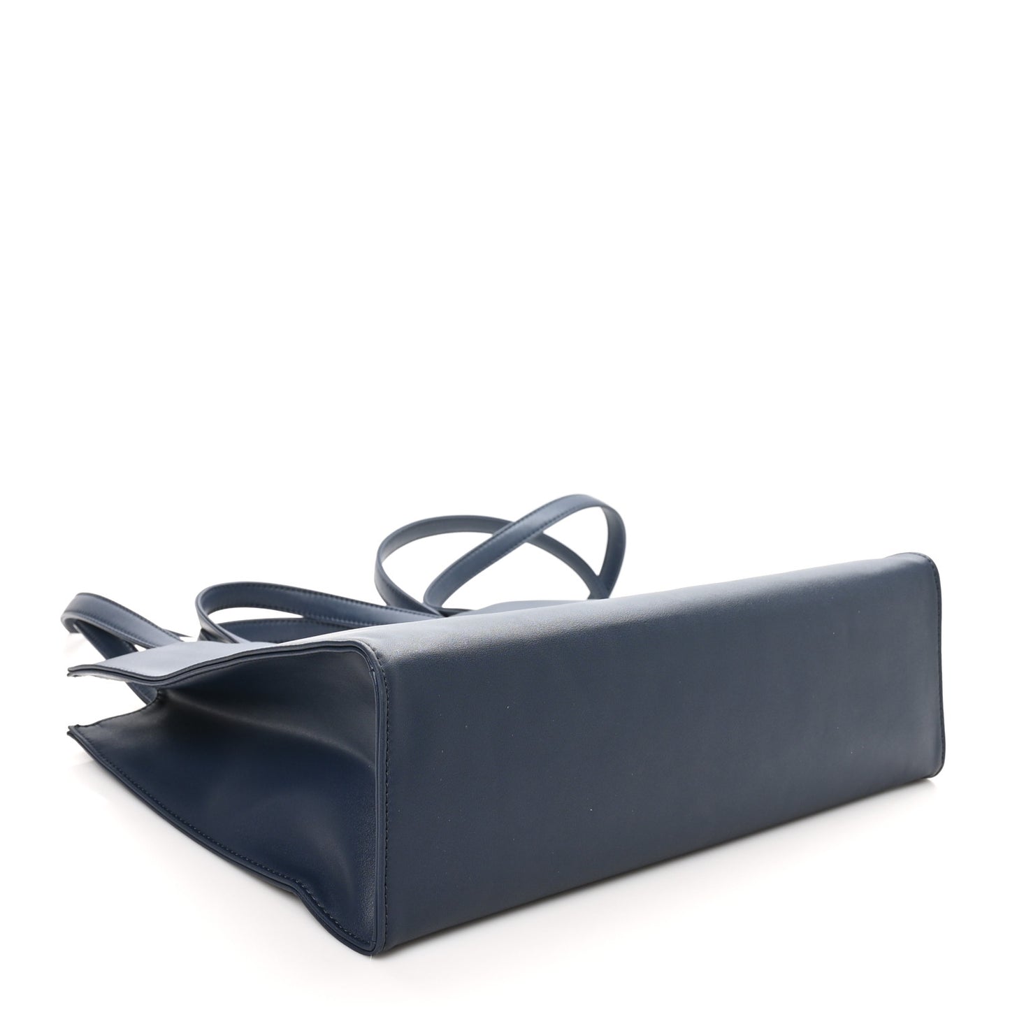 Vegan Leather Medium Shopping Bag Navy