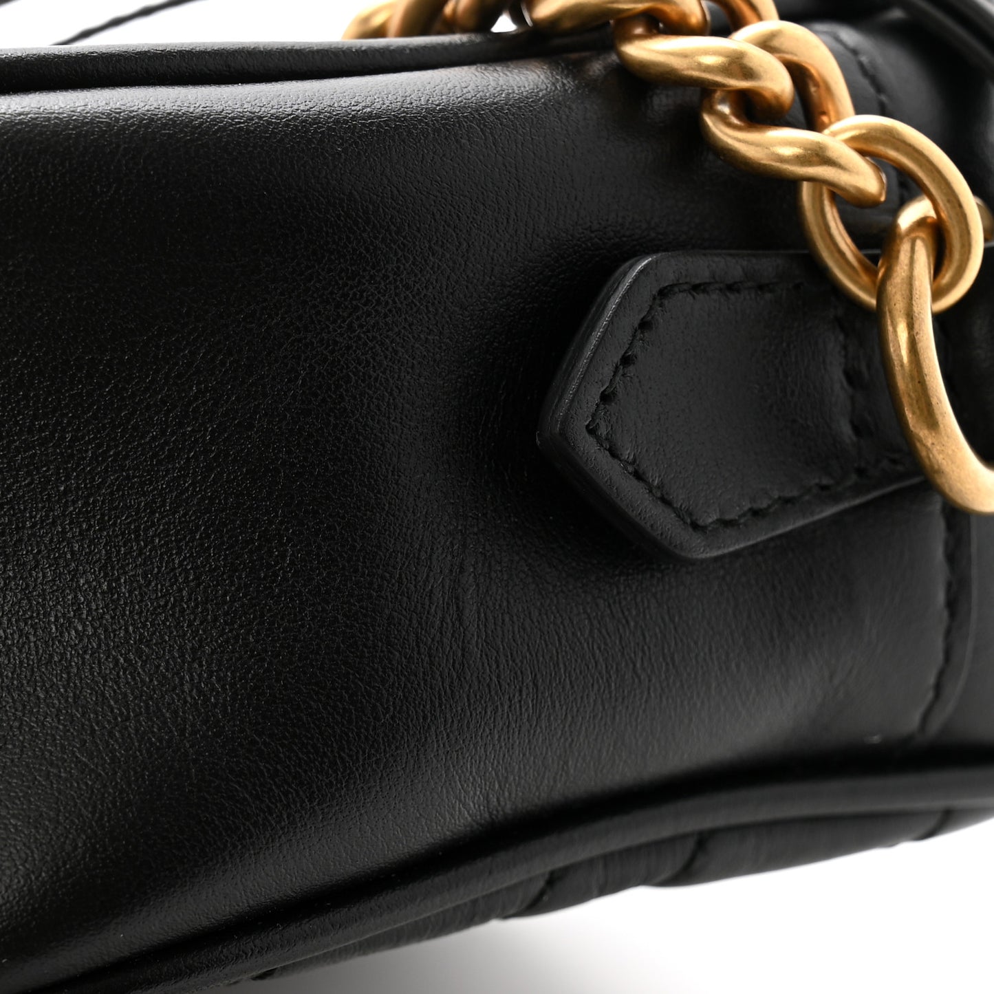Calfskin Matelasse Small GG Marmont Chain Shoulder Bag Black