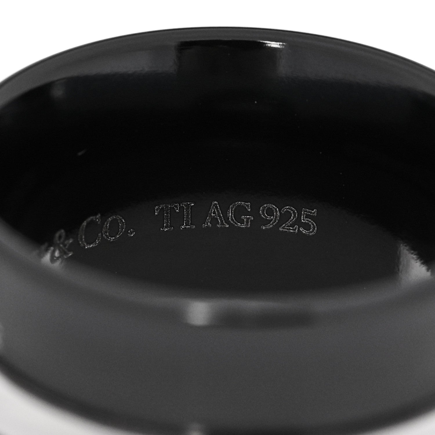Tiffany Sterling Silver Titanium 1837 Wide Ring 47 4 5 of 6