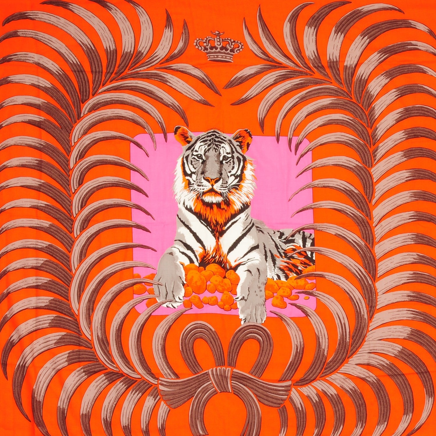 Hermes Cashmere Silk Tigre Royal Shawl 140 1 of 5