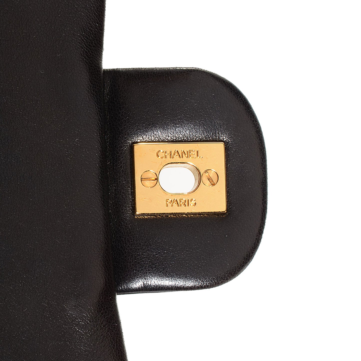 Lambskin Medium Double Flap Black