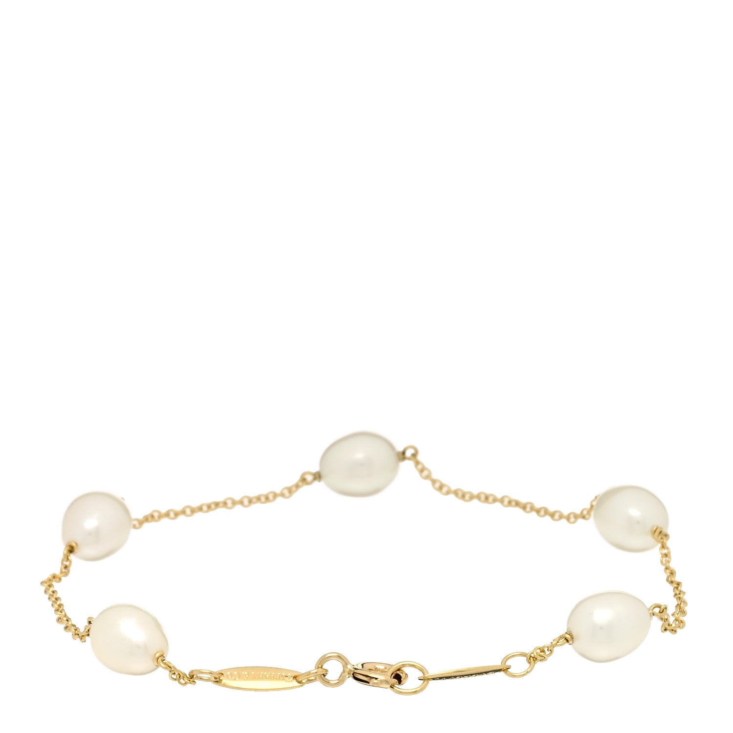 Tiffany 18K Yellow Gold Pearl 6-6.5mm Elsa Peretti Pearls By The Yard Bracelet 2 of 4