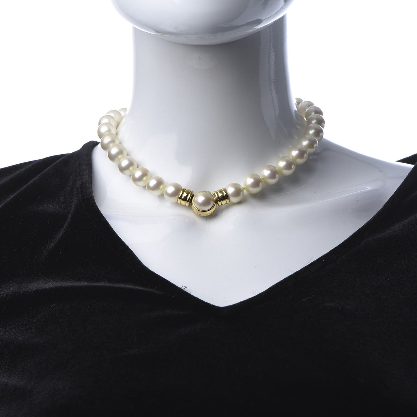 Pearl Crystal Necklace Gold