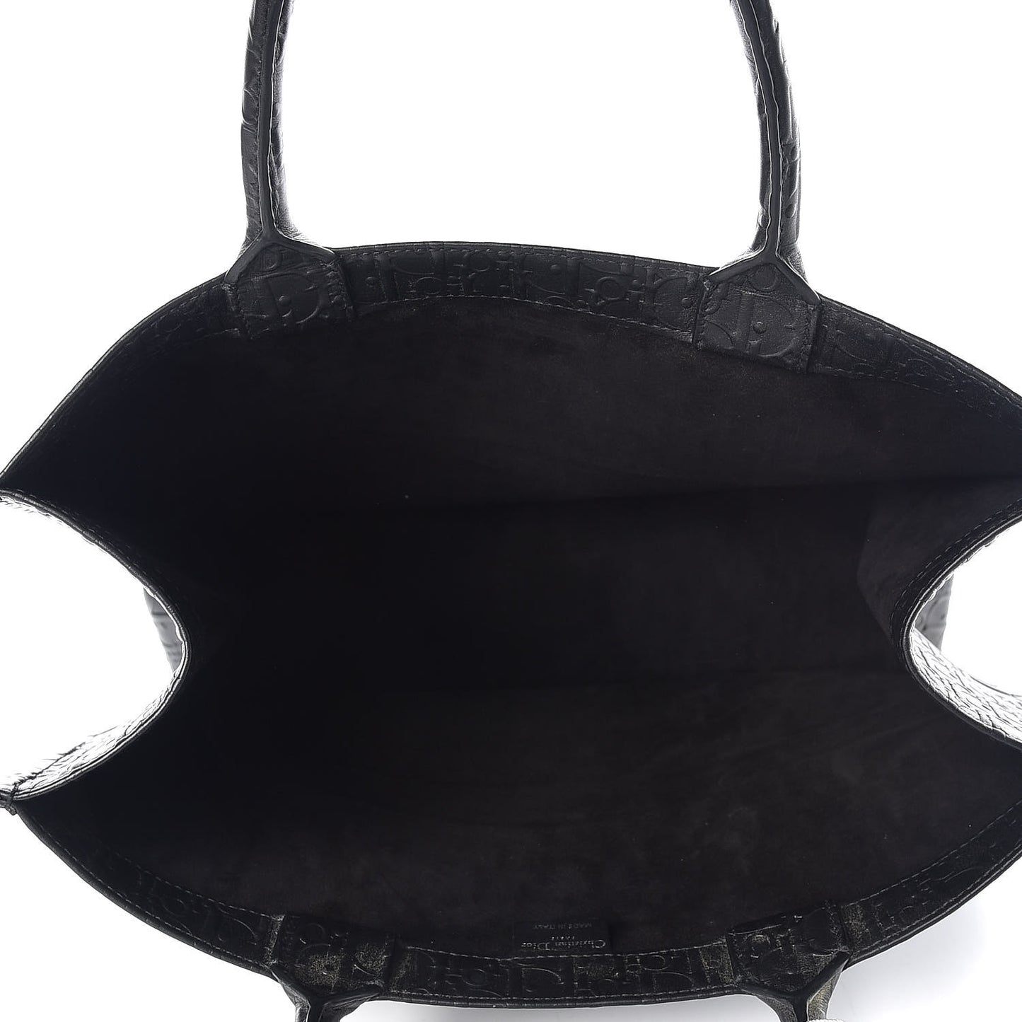 Oblique Calfskin Embossed Book Tote Black