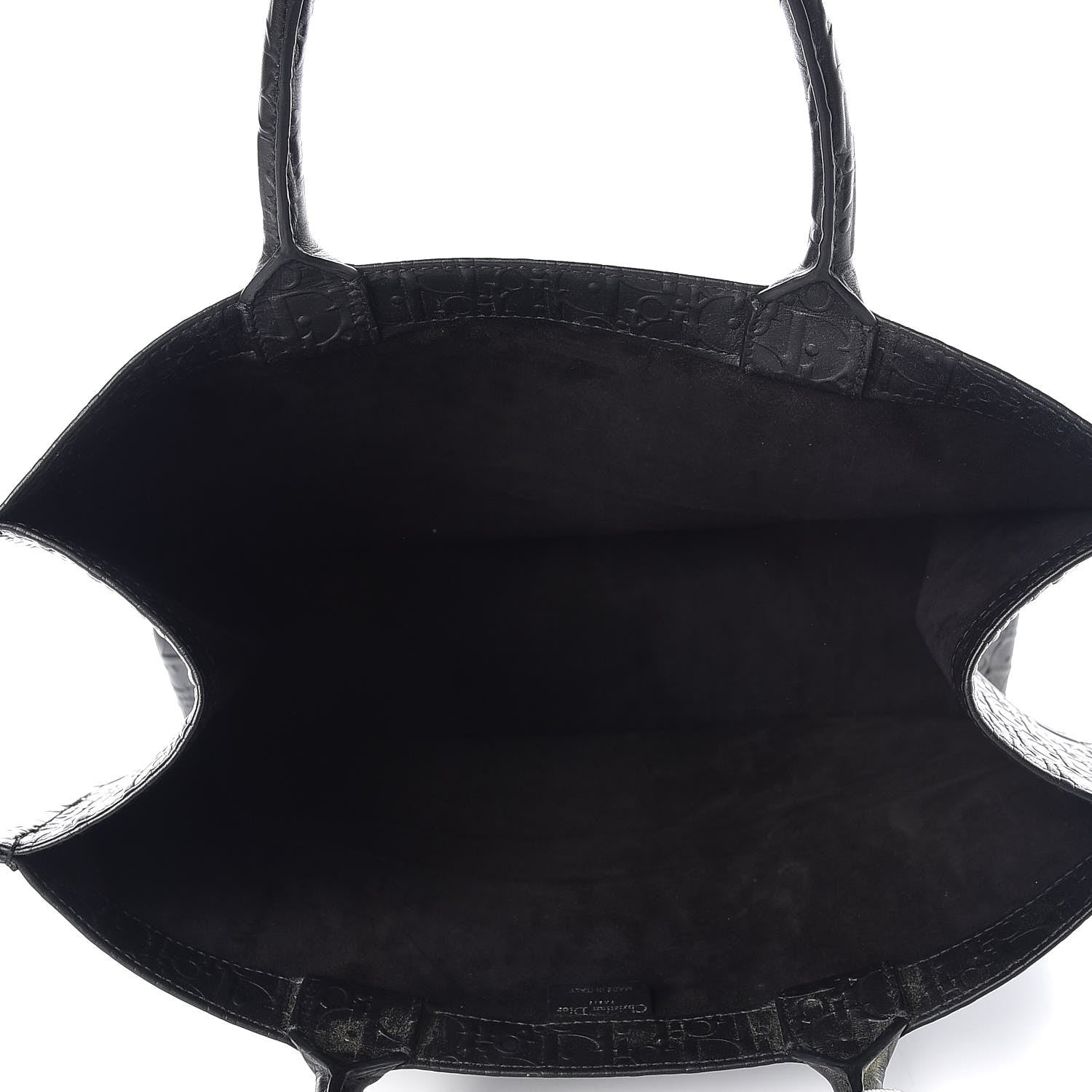Christian Dior Oblique Calfskin Embossed Book Tote Black 5 of 8