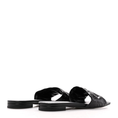 Louis Vuitton Lambskin Embossed Monogram Revival Flat Mules 39 Black 5 of 9