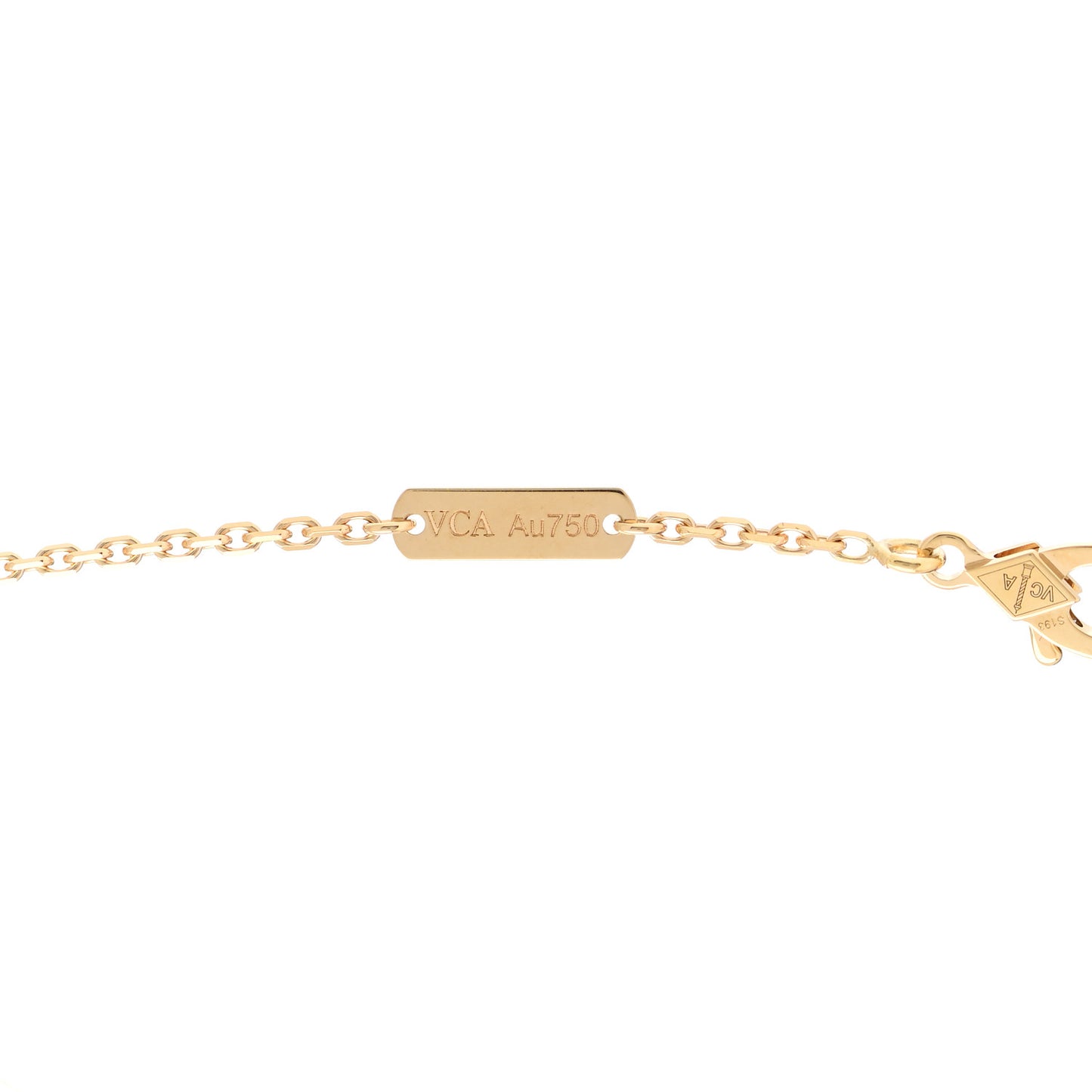 18K Yellow Gold Black Onyx Vintage Alhambra Pendant Necklace