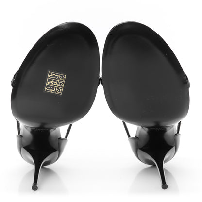 Saint Laurent Patent Cassandra 100 Ankle Strap Sandals 40.5 Black 6 of 10