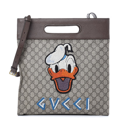 Gucci X DISNEY Soft GG Supreme Monogram Donald Duck Slip Handle Vertical Tote Beige New Acero 1 of 10