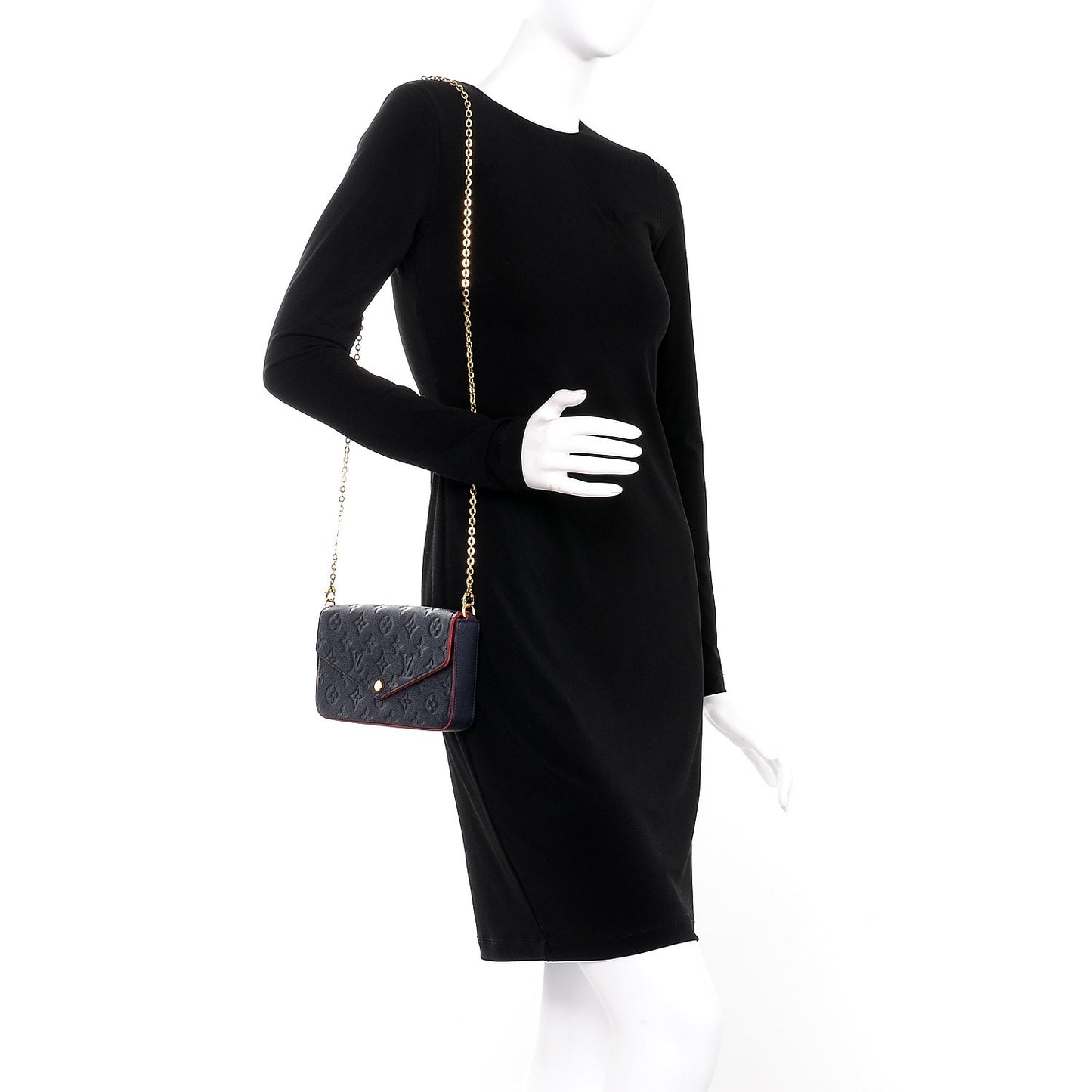 Empreinte Pochette Felicie Chain Wallet Marine Rouge