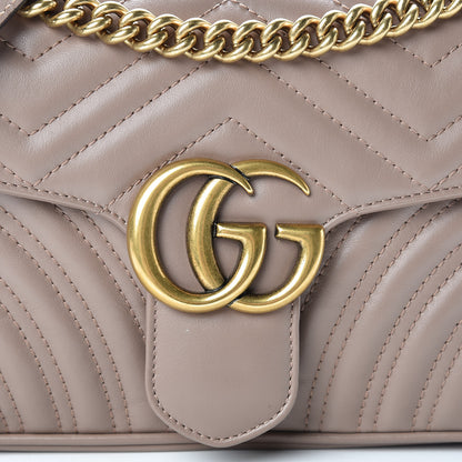 Gucci Calfskin Matelasse Small GG Marmont Shoulder Bag Porcelain Rose 8 of 11
