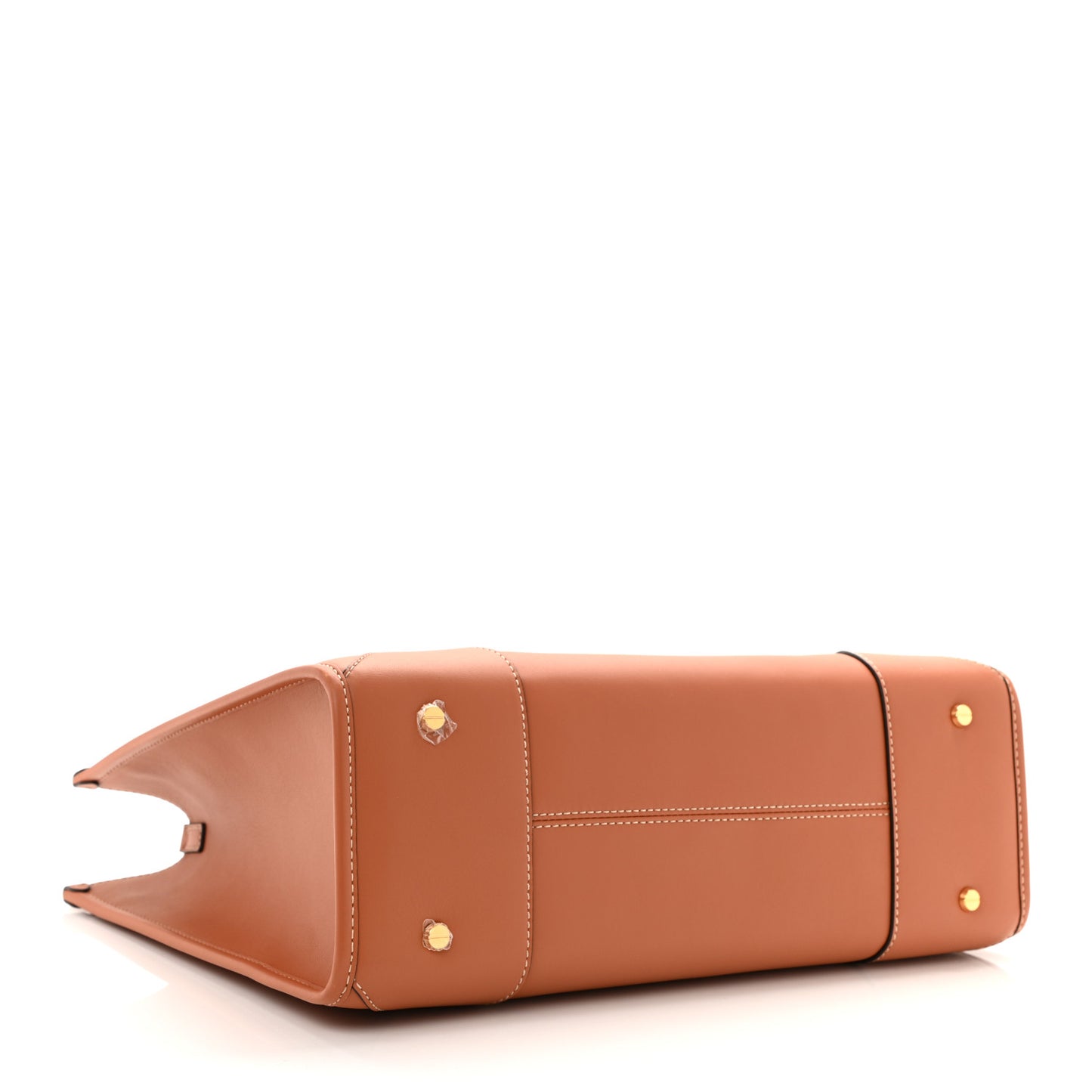 Calfskin Logo Large Tote Cognac