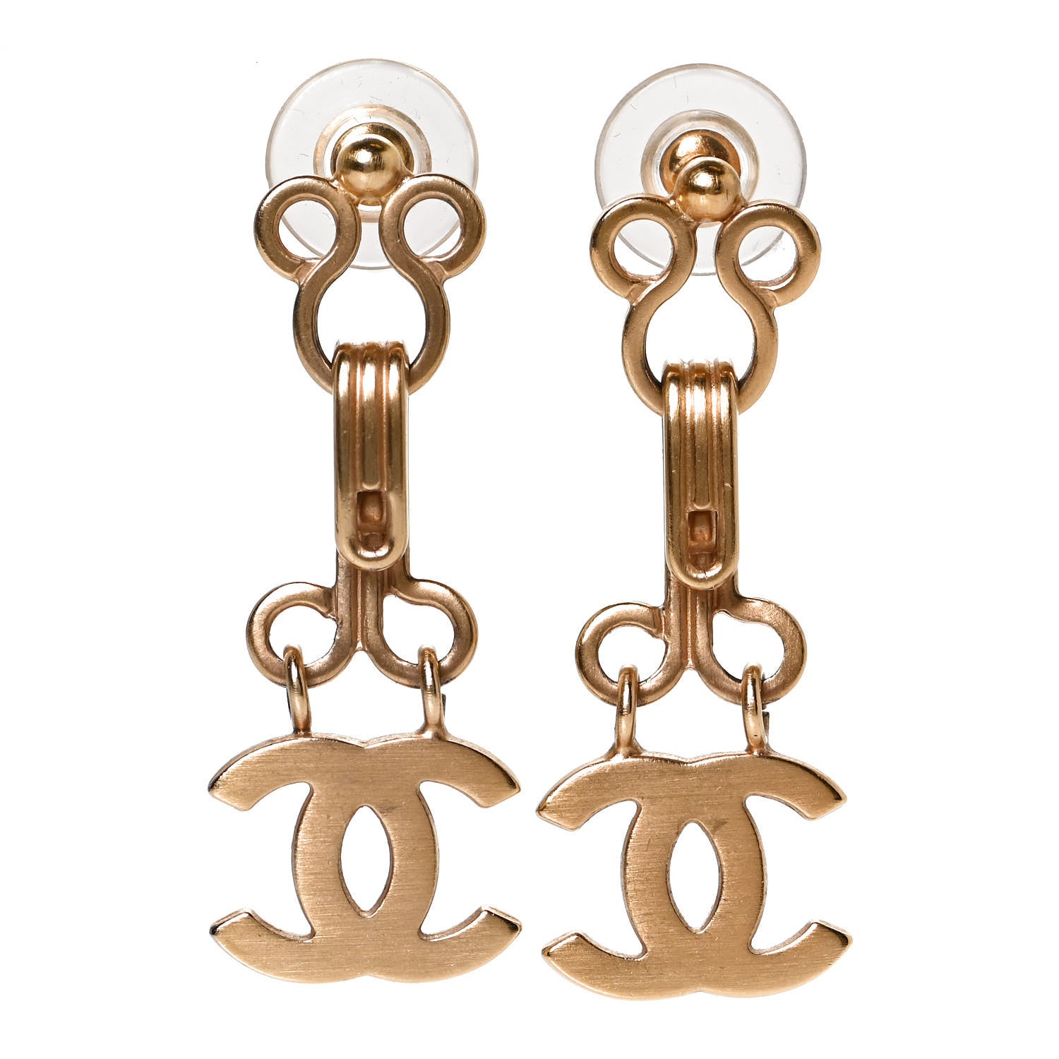 Chanel Metal CC Drop Earrings Gold 1 of 6