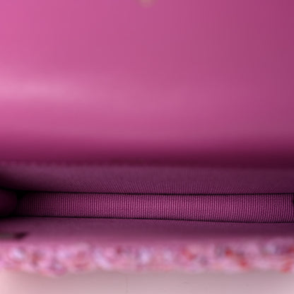 Chanel Tweed Enamel Quilted Pending CC Flap Belt Bag Pink Purple 5 of 10